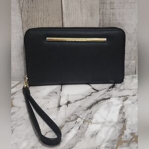 Steve Madden Black Wristlet Wallet with Gold Accent